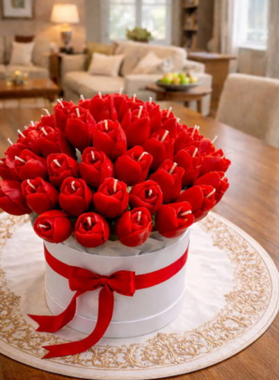 Royal Luxe Imperial Red Tulip Candle Bouquet